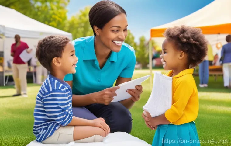 예방의학 전문가 연봉 협상 전략 - **Prompt:** A vibrant and diverse community health fair scene, centered around a public health exper...